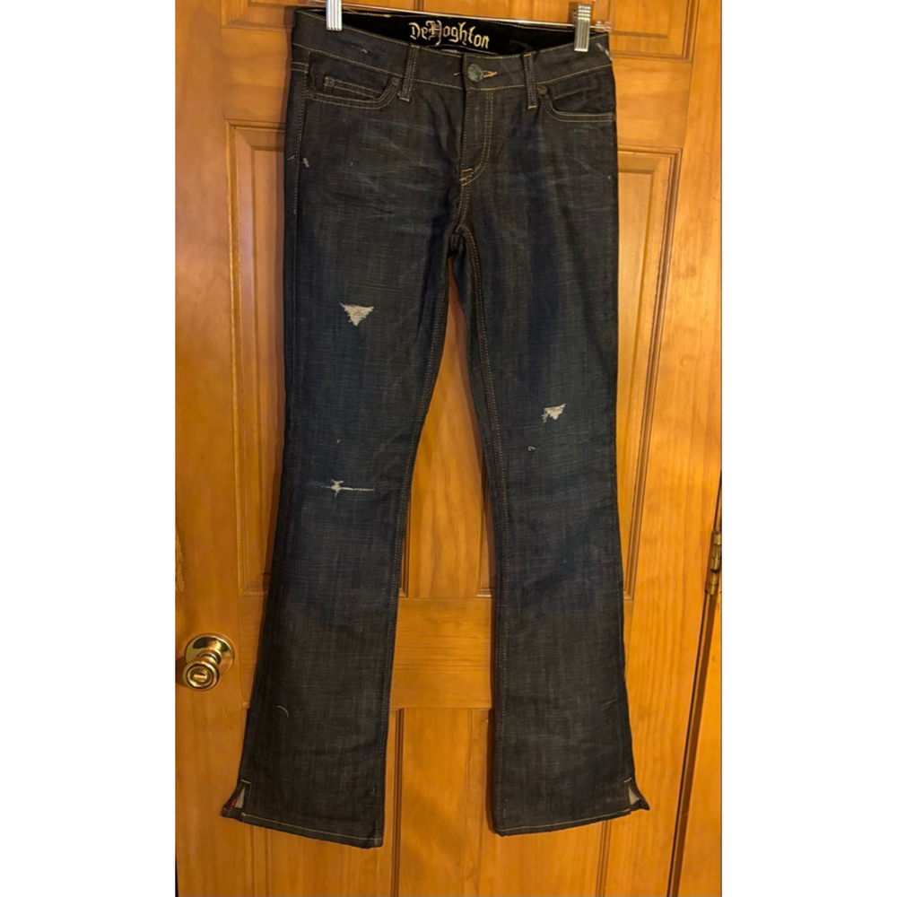 De Hoghton Womens Rock Punk Couture ‘Respectable’ 5 Pocket Bootcut Jeans Sz 25